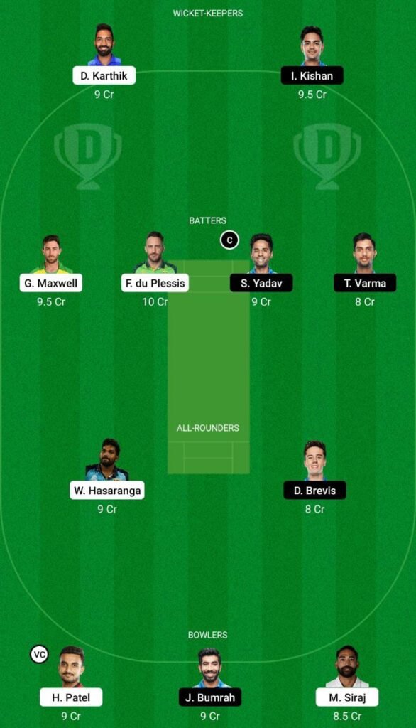 RCB vs MI Dream11