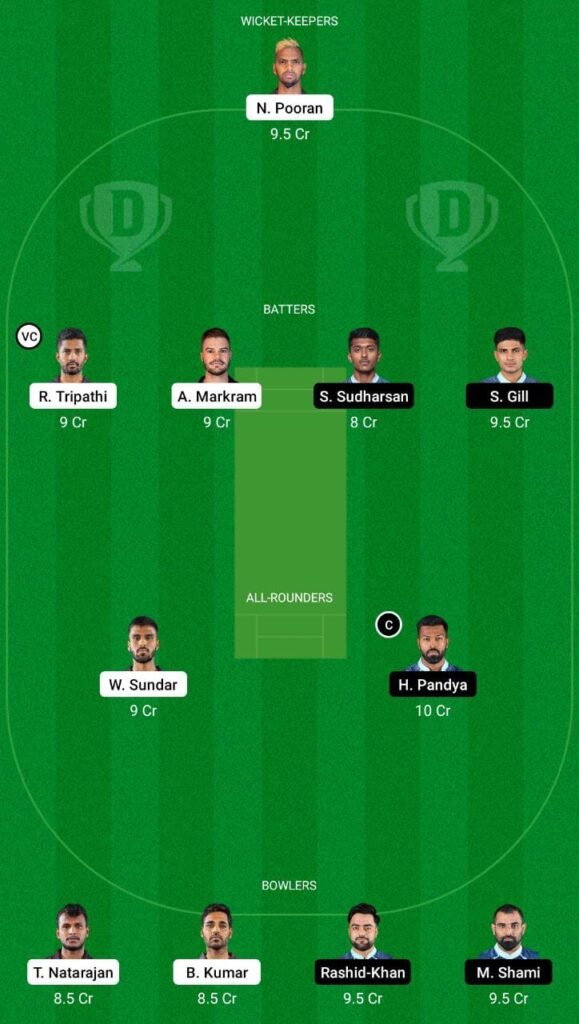 SRH vs GT Dream11