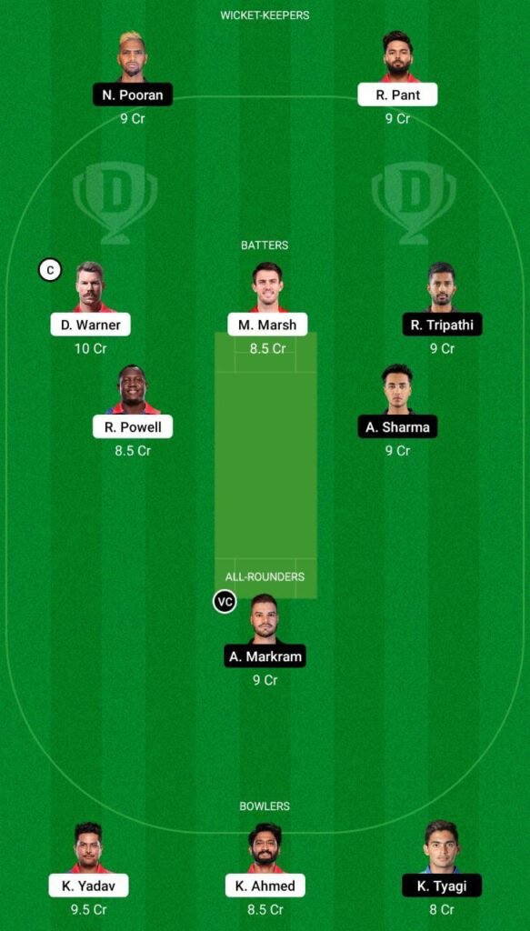 DC vs SRH Dream11