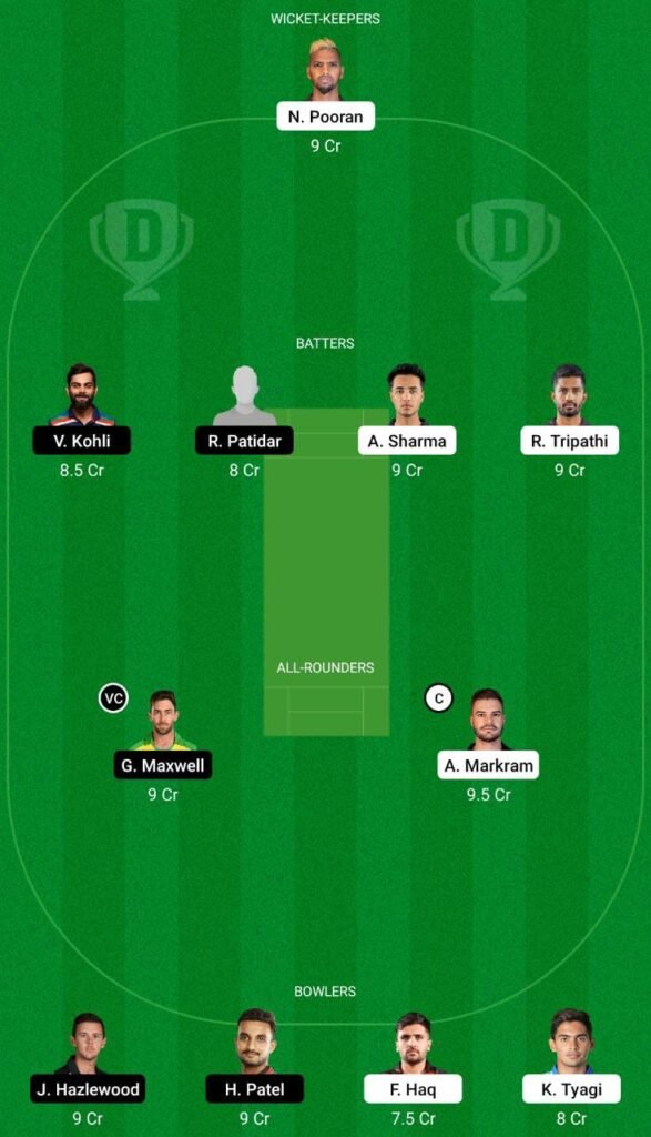 SRH vs RCB Dream11